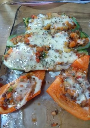 Una foto de Zucchinis rellenos (sin carne)