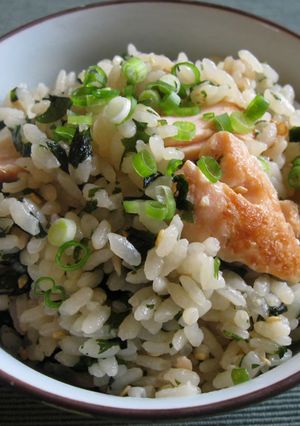 A picture of Salmon & Wakame Mazegohan.
