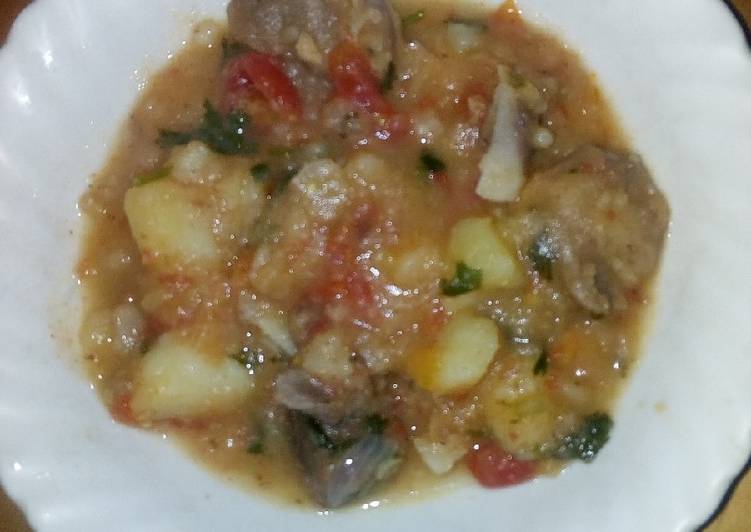Recipe of Homemade Goat meat with potatoes #4weekschallenge