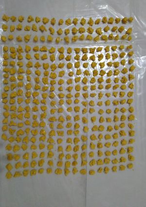 A picture of Har bhara dal sandge (green lentil mangodi).