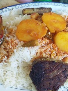 صورة لوصفة ارز بالسمك