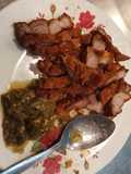 หมูสามชั้นทอด+น้ำพริกหนุ่ม