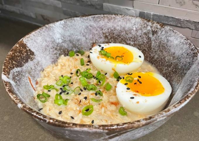 Recipe of Homemade Savory Oatmeal with Miso and Jammy Eggs