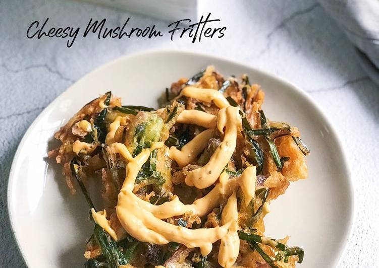 Cheesy Mushroom Fritters