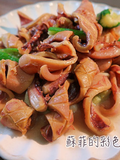 沙茶醬香炒黃瓜魷魚~令人懷念的古早味料理 的食譜成品照片