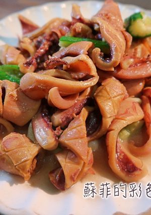 沙茶醬香炒黃瓜魷魚～令人懷念的古早味料理 的食譜成品照片