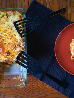 Una foto de Pastitzio (o Pastitsio) Pastel griego de macarrones