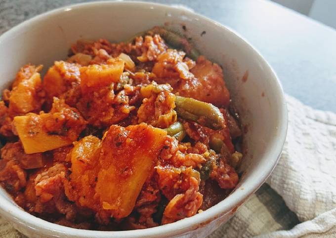Recipe of Quick Chunky Sweet Potato, Bacon and Squash Stew