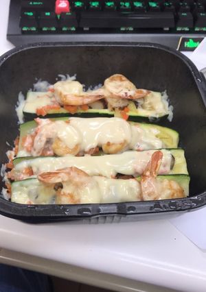 櫛瓜鑲時蔬 的食譜成品照片