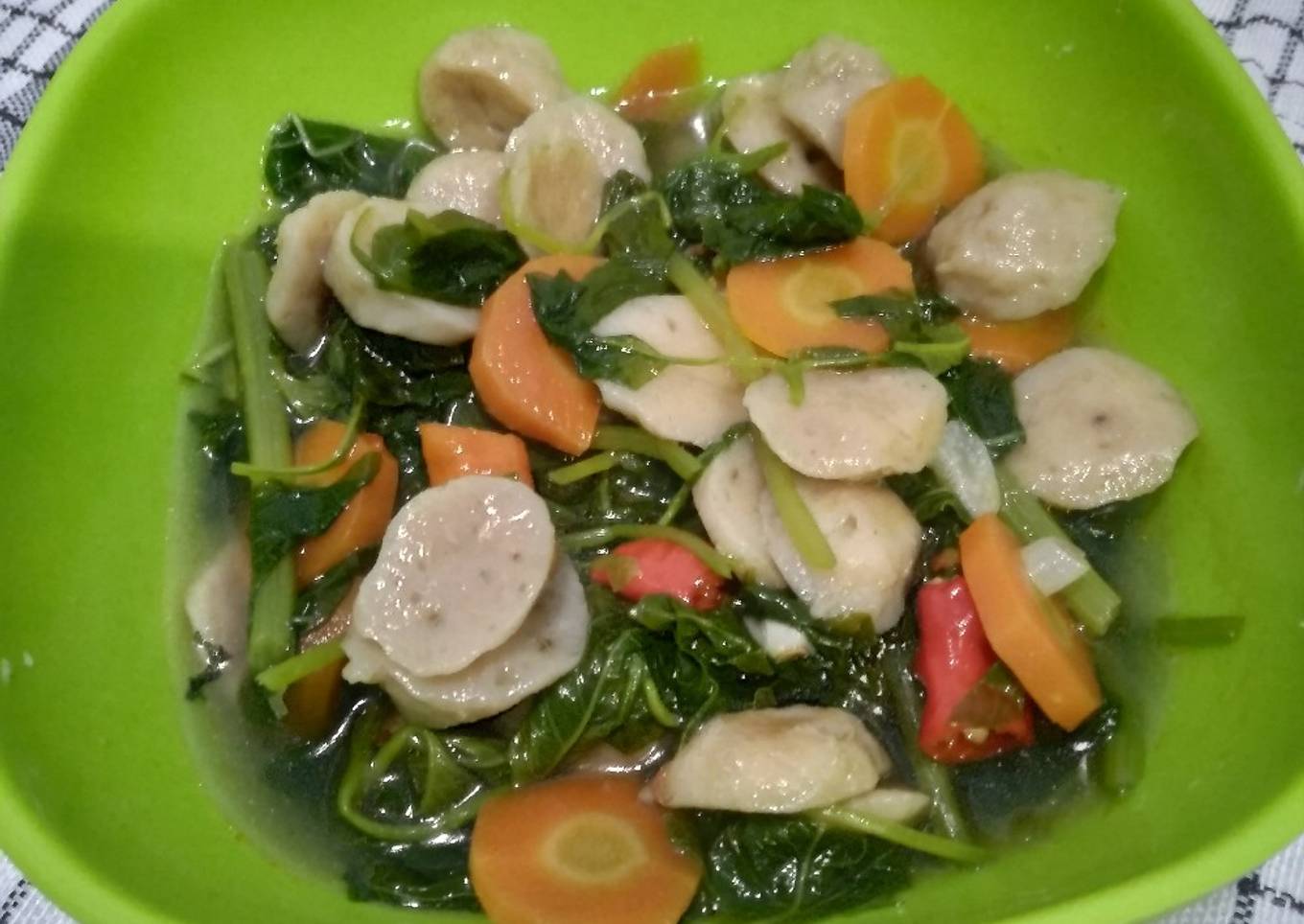 Sayur Bayam Bakso #JelajahResep