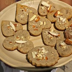 A picture of Kuttu(buckwheat),& Water chestnut flour biscuits for fast.