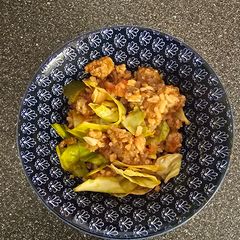 A picture of Cabbage N Sausage Dinner.