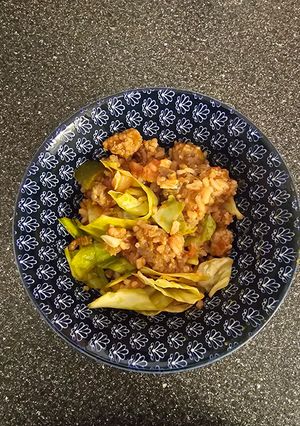 A picture of Cabbage N Sausage Dinner.