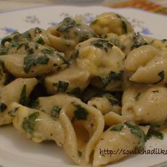 Pasta in Spinach and Cream Sauce A picture of Pasta in Spinach and Cream Sauce.