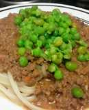 Espaguetis a la Luuu/carne molida y arveja verde😋😊😘