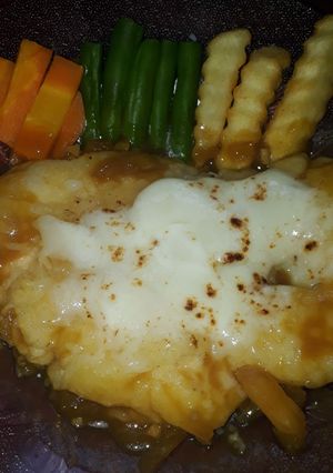 Foto resep Crispy Chicken Steak with Mozarella Cheese