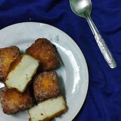 Fried milk / Leche frita A picture of Fried milk / Leche frita.