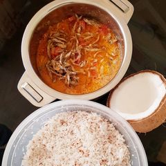 A picture of Omena in coconut juice.