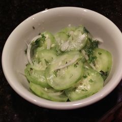A picture of German Cucumber Salad (Gurkensalat).