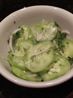 A picture of German Cucumber Salad (Gurkensalat).