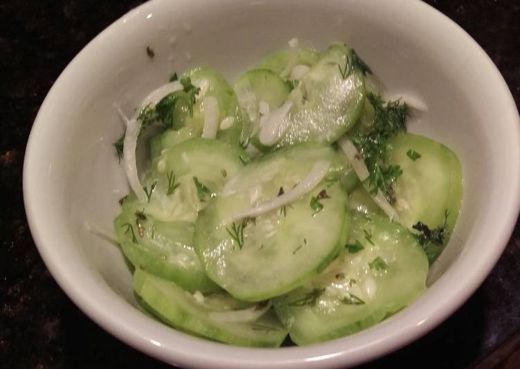 Recipe of Favorite German Cucumber Salad (Gurkensalat)