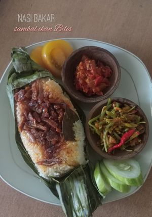 Foto resep Nasi Bakar Sambal Ikan Bilis