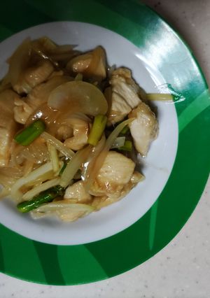 A picture of Teriyaki Chicken Breast Stir-Fry with Onions.