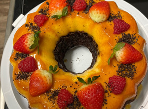 Una foto de Flancocho o chocoflan