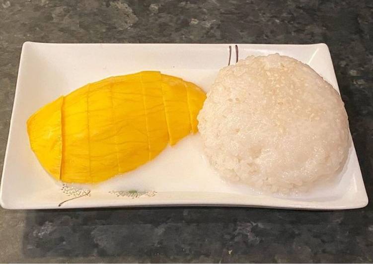 Recipe of Favorite Thai mango sticky rice (khao niaow ma muang - ข้าวเหนียวมะม่วง)