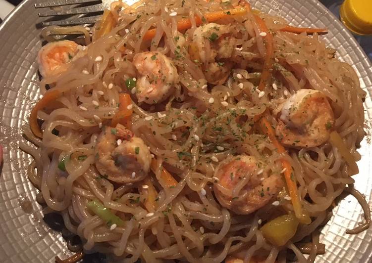 INI DIA! Resep Japchae shirataki shrimp