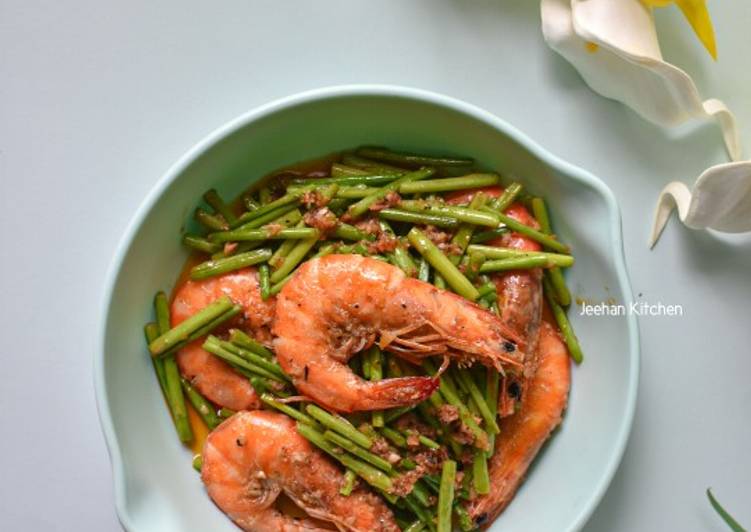 Resepi Shrimp Garlic And Asparagus Stir Fry yang Lezat