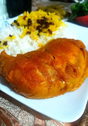 عکسی از دستور چلو مرغ مجلسی