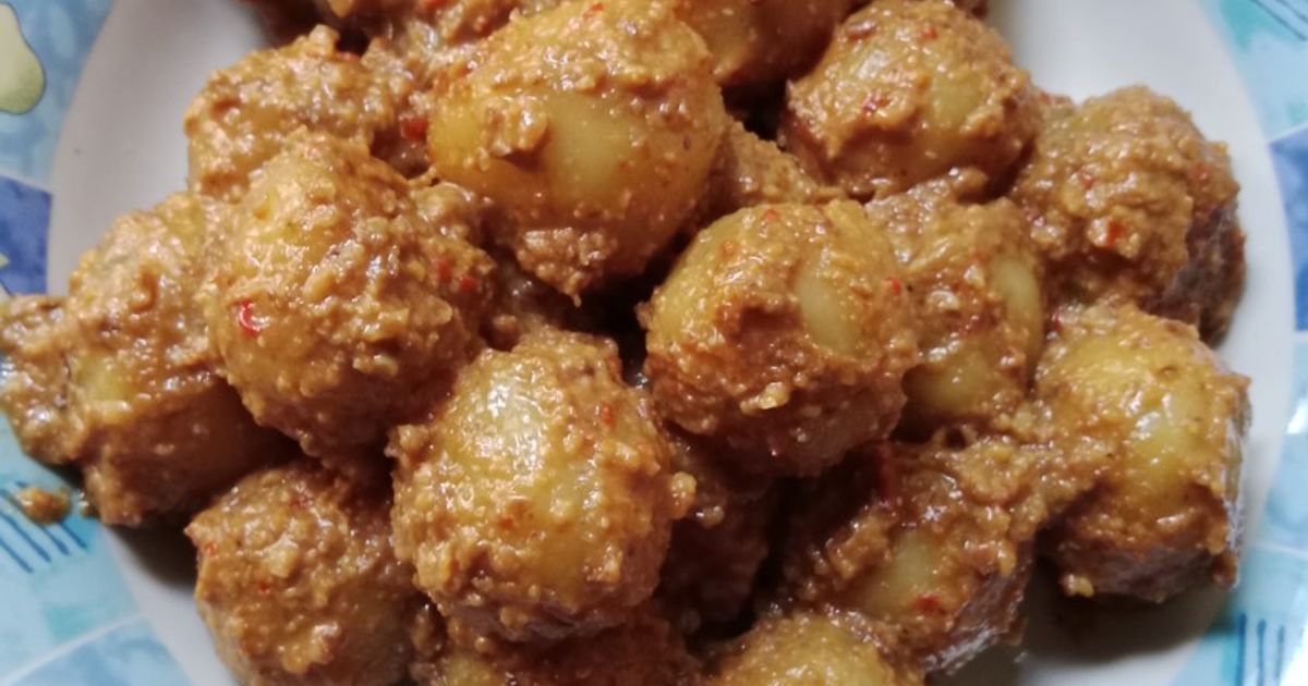Cilok bumbu kacang, empuk