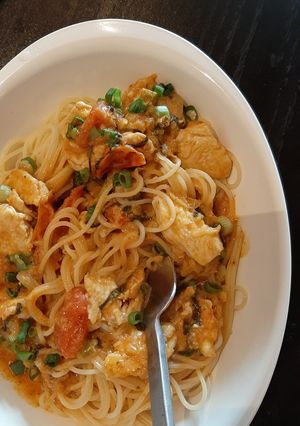 A picture of Tom Yam Spaghettini.