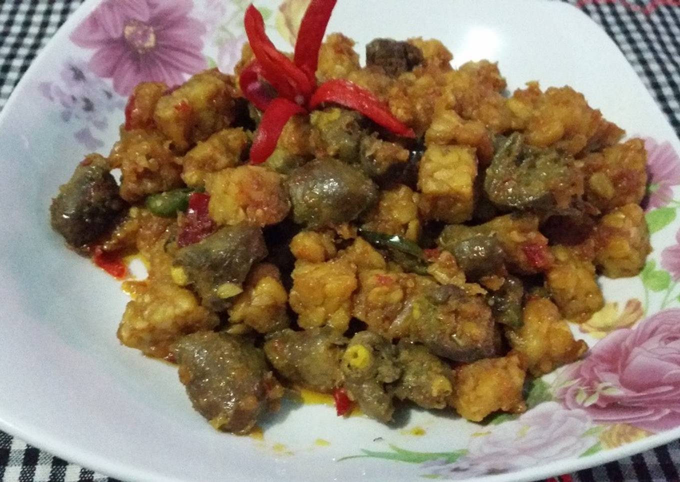 Balado Tempe Dan Jantung Ayam