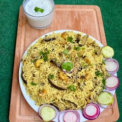 A picture of Spicy Brinjal/EggPlant Pulav.