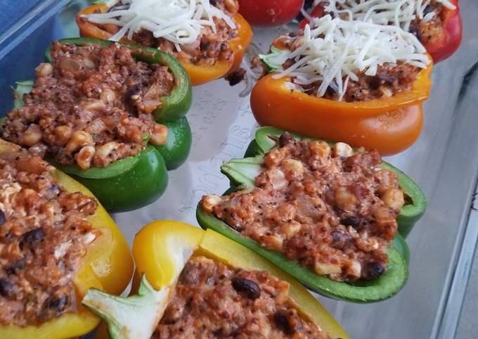 Simple Way to Prepare Speedy Loaded stuffed bell peppers