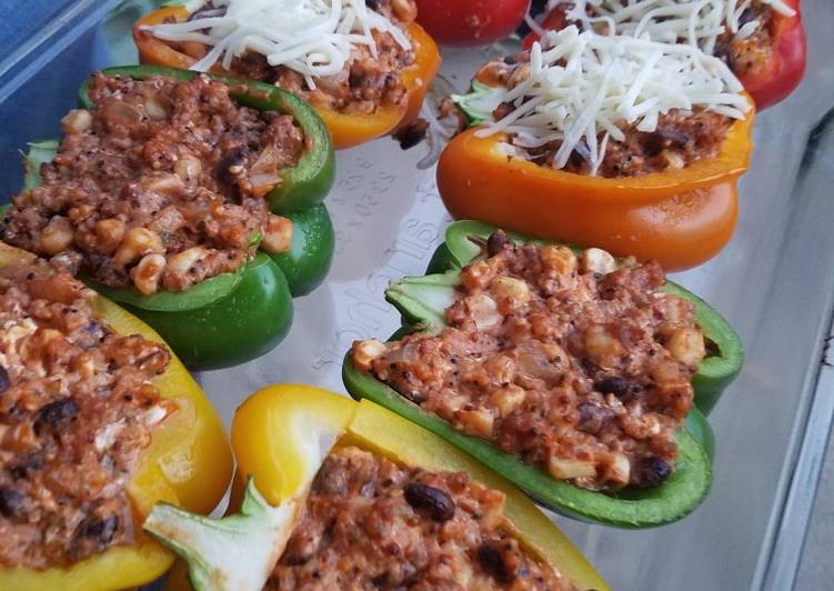 Recipe of Super Quick Homemade Loaded stuffed bell peppers