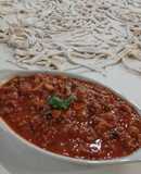 Fideos Caseros con salsa a la bolognesa