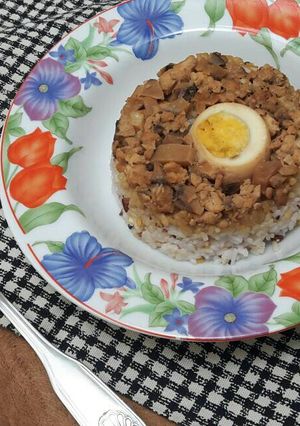 Foto resep Nasi tim ayam sehat kaya serat
