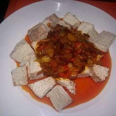 A picture of Roast Yam and Oil.