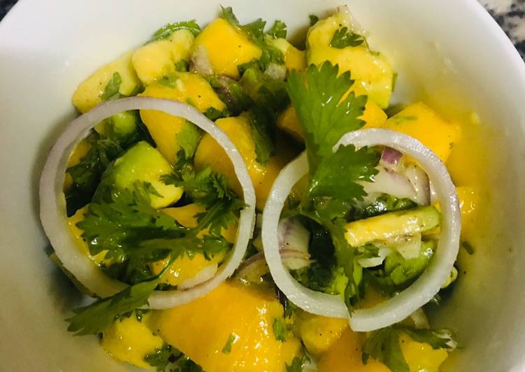 Simple Way to Make Super Quick Homemade Mango salad#festivedishrecipecontest