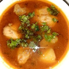 A picture of Chicken curry with potato and peas(chicken Aalu Matar) #mycookbook.