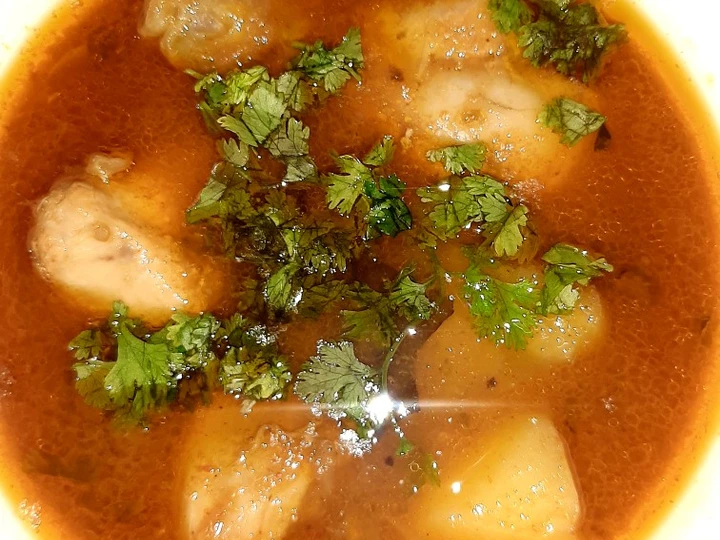 Recipe Chicken curry with potato and peas(chicken Aalu Matar) #mycookbook the So Delicious Tasty