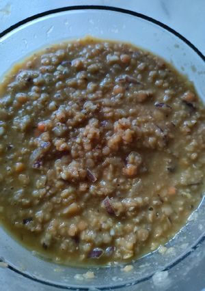 Vöröslencse saláta recept fotója