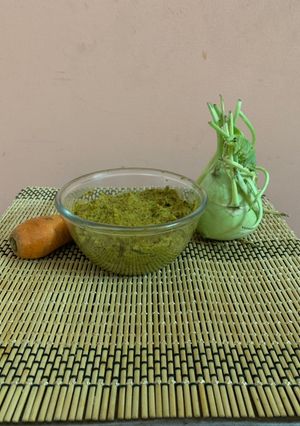 A picture of Carrot and german turnip(nool Khol) chutney.