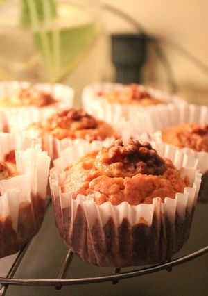 A picture of Banana and Walnut Muffins.