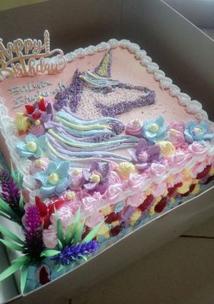 Foto resep Tart unicron Base cake rainbow