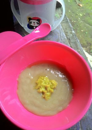 Foto resep Bubur Oat Apel + Alpukat MPASI Gibran