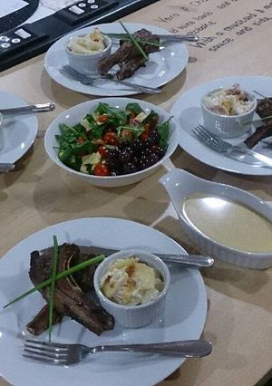 A picture of Red wine lamb chops.